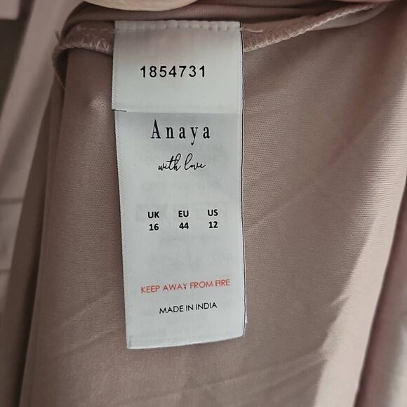NWT, Anaya with love, bridesmaids dress. Taupe Blush. Tulle flutter sleeves. Siz - Picture 5 of 10